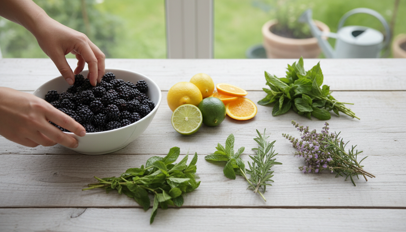 Slow-Muddled Blackberry Citrus Garden Cooler with Fresh Herb Brightness - Image 3